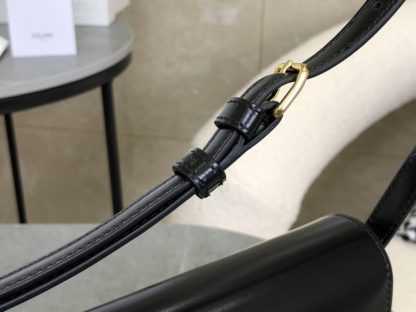 REPLICA CELINE SHOULDER BAG CLAUDE IN SHINY CALFSKIN BLACK #3951 - Image 3
