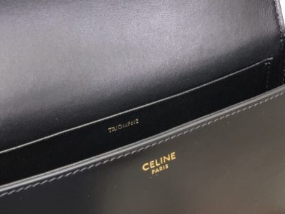 REPLICA CELINE SHOULDER BAG CLAUDE IN SHINY CALFSKIN BLACK #3951 - Image 4