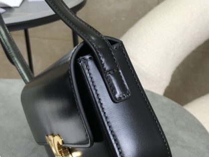 REPLICA CELINE SHOULDER BAG CLAUDE IN SHINY CALFSKIN BLACK #3951 - Image 5