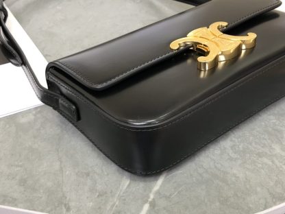 REPLICA CELINE SHOULDER BAG CLAUDE IN SHINY CALFSKIN BLACK #3951 - Image 6