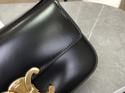REPLICA CELINE SHOULDER BAG CLAUDE IN SHINY CALFSKIN BLACK #3951 - Image 9