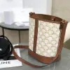 REPLICA CELINE SMALL BUCKET IN TRIOMPHE CANVAS AND CALFSKIN 191442 WHITE #3963 - Image 6