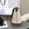REPLICA CELINE SMALL BUCKET IN TRIOMPHE CANVAS AND CALFSKIN 191442 WHITE #3963 - Image 3