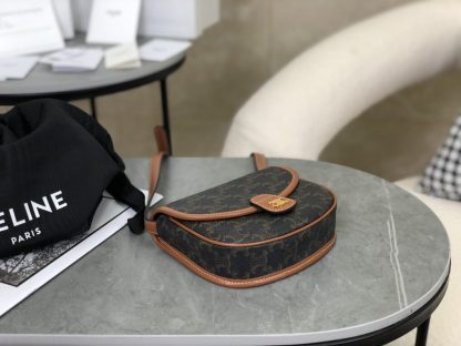 REPLICA CELINE MINI BESACE IN TRIOMPHE CANVAS AND CALFSKIN 196702 TAN #3955 - Image 15