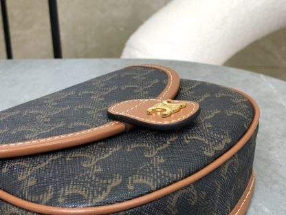 REPLICA CELINE MINI BESACE IN TRIOMPHE CANVAS AND CALFSKIN 196702 TAN #3955 - Image 2