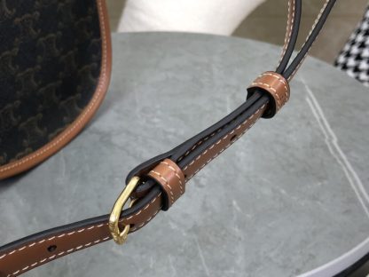 REPLICA CELINE MINI BESACE IN TRIOMPHE CANVAS AND CALFSKIN 196702 TAN #3955 - Image 3