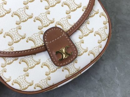 REPLICA CELINE MINI BESACE IN TRIOMPHE CANVAS AND CALFSKIN 196702 WHITE #3954 - Image 17