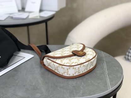 REPLICA CELINE MINI BESACE IN TRIOMPHE CANVAS AND CALFSKIN 196702 WHITE #3954 - Image 18