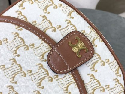 REPLICA CELINE MINI BESACE IN TRIOMPHE CANVAS AND CALFSKIN 196702 WHITE #3954 - Image 6