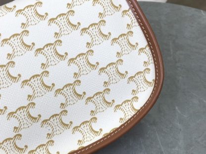REPLICA CELINE MINI BESACE IN TRIOMPHE CANVAS AND CALFSKIN 196702 WHITE #3954 - Image 7