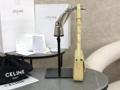 REPLICA CELINE SHOULDER BAG CLAUDE IN NATURAL CALFSKIN 194143 LEMON-YELLOW #3953 - Image 12