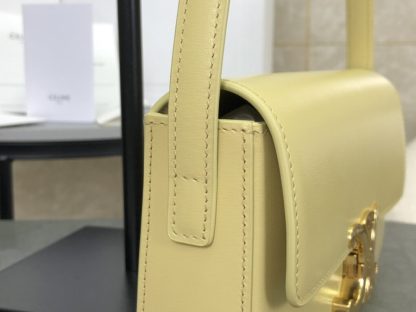 REPLICA CELINE SHOULDER BAG CLAUDE IN NATURAL CALFSKIN 194143 LEMON-YELLOW #3953 - Image 3