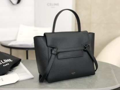 REPLICA CELINE NANO BELT BAG IN GRAINED CALFSKIN BLACK #3931 - Image 12