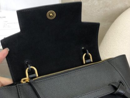 REPLICA CELINE NANO BELT BAG IN GRAINED CALFSKIN BLACK #3931 - Image 13