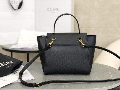 REPLICA CELINE NANO BELT BAG IN GRAINED CALFSKIN BLACK #3931 - Image 14