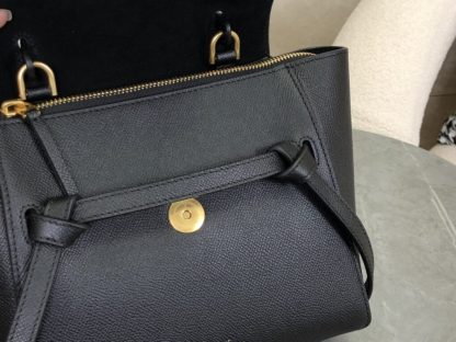 REPLICA CELINE NANO BELT BAG IN GRAINED CALFSKIN BLACK #3931 - Image 16