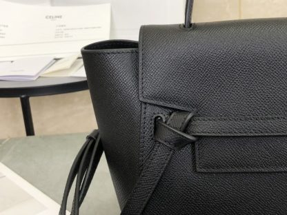 REPLICA CELINE NANO BELT BAG IN GRAINED CALFSKIN BLACK #3931 - Image 8