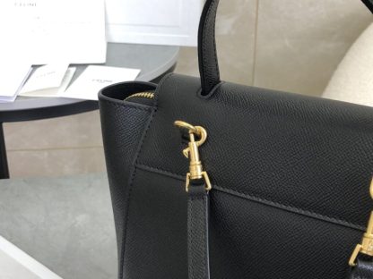 REPLICA CELINE NANO BELT BAG IN GRAINED CALFSKIN BLACK #3931 - Image 7