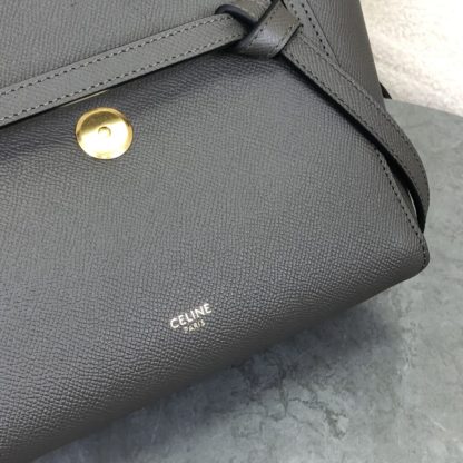 REPLICA CELINE NANO BELT BAG IN GRAINED CALFSKIN GREY #3929 - Image 14