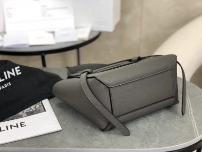 REPLICA CELINE NANO BELT BAG IN GRAINED CALFSKIN GREY #3929 - Image 6
