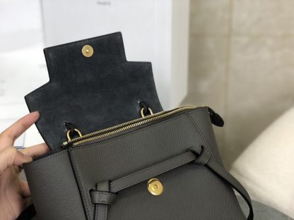 REPLICA CELINE NANO BELT BAG IN GRAINED CALFSKIN GREY #3929 - Image 5