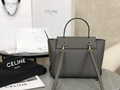 REPLICA CELINE NANO BELT BAG IN GRAINED CALFSKIN GREY #3929 - Image 4