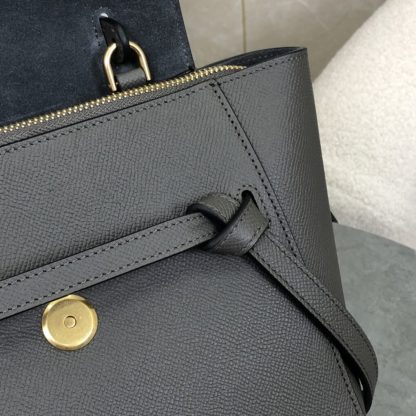 REPLICA CELINE NANO BELT BAG IN GRAINED CALFSKIN GREY #3929 - Image 8