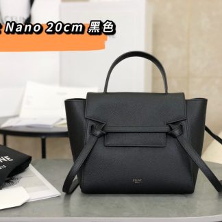 REPLICA CELINE NANO BELT BAG IN GRAINED CALFSKIN BLACK #3931