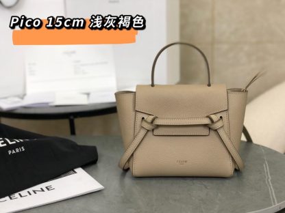 REPLICA CELINE PICO BELT BAG IN GRAINED CALFSKIN LIGHT TAUPE #3932
