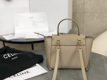 REPLICA CELINE PICO BELT BAG IN GRAINED CALFSKIN LIGHT TAUPE #3932 - Image 13