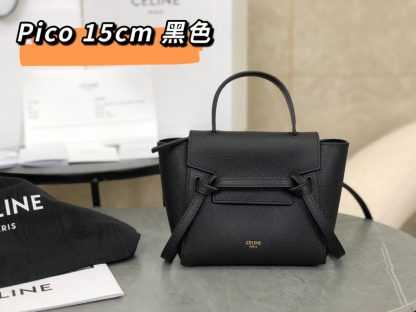 REPLICA CELINE PICO BELT BAG IN GRAINED CALFSKIN BLACK #3934
