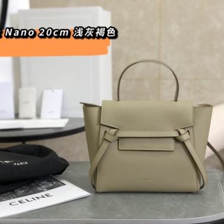 REPLICA CELINE NANO BELT BAG IN GRAINED CALFSKIN LIGHT TAUPE #3930