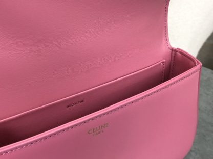 REPLICA CELINE CHAIN SHOULDER BAG CLAUDE IN SHINY CALFSKIN PINK #3937 - Image 2