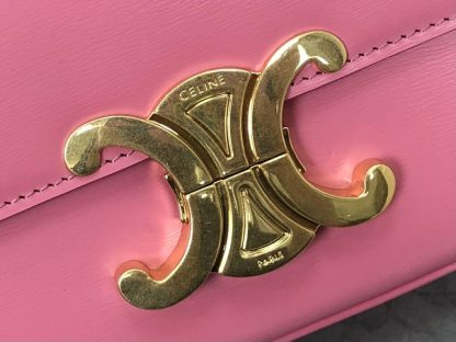 REPLICA CELINE CHAIN SHOULDER BAG CLAUDE IN SHINY CALFSKIN PINK #3937 - Image 7