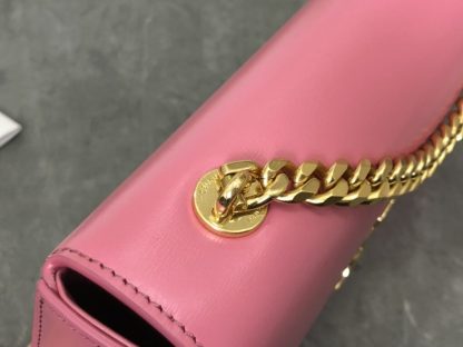 REPLICA CELINE CHAIN SHOULDER BAG CLAUDE IN SHINY CALFSKIN PINK #3937 - Image 4