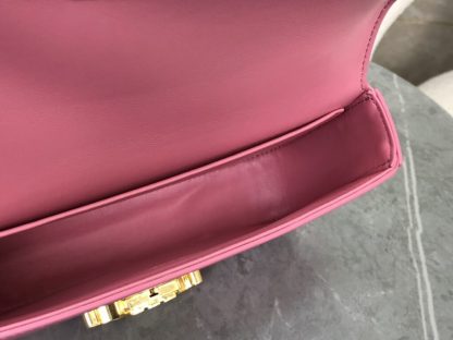 REPLICA CELINE CHAIN SHOULDER BAG CLAUDE IN SHINY CALFSKIN PINK #3937 - Image 6