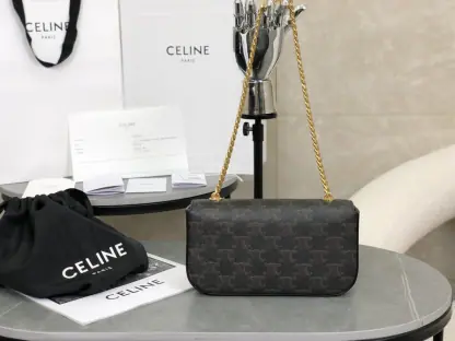 REPLICA CELINE CHAIN SHOULDER BAG CLAUDE IN TRIOMPHE CANVAS #3936 - Image 10