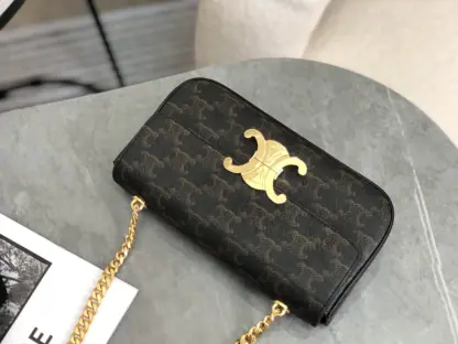 REPLICA CELINE CHAIN SHOULDER BAG CLAUDE IN TRIOMPHE CANVAS #3936 - Image 14