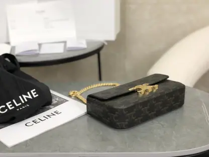 REPLICA CELINE CHAIN SHOULDER BAG CLAUDE IN TRIOMPHE CANVAS #3936 - Image 5