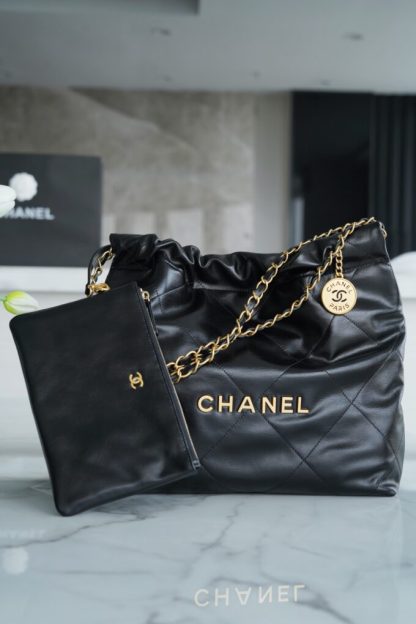REPLICA CHANEL 22 SMALL HANDBAG CALFSKIN BLACK 2025 #4045 - Image 18