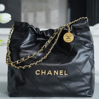 REPLICA CHANEL 22 SMALL HANDBAG CALFSKIN BLACK 2025 #4045