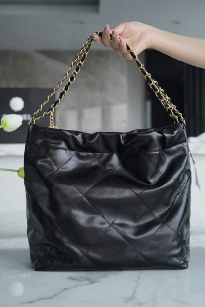 REPLICA CHANEL 22 SMALL HANDBAG CALFSKIN BLACK 2025 #4045 - Image 7