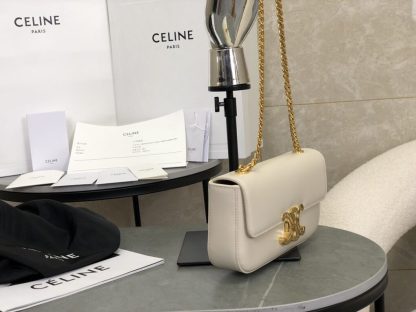 REPLICA CELINE CHAIN SHOULDER BAG CLAUDE IN SHINY CALFSKIN #3941 - Image 14