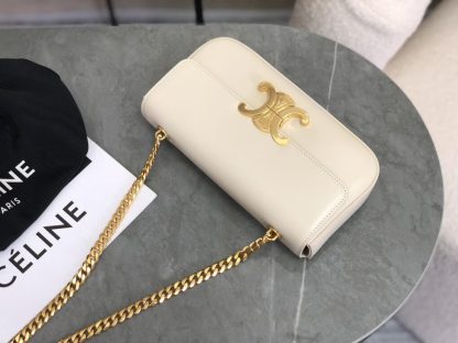 REPLICA CELINE CHAIN SHOULDER BAG CLAUDE IN SHINY CALFSKIN #3941 - Image 18