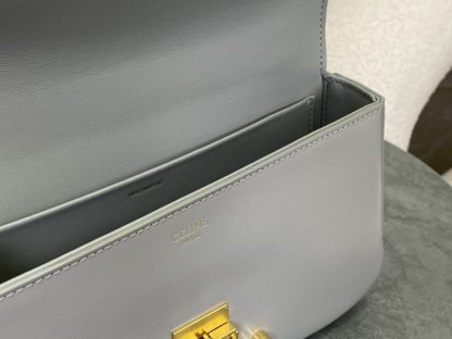 REPLICA CELINE CHAIN SHOULDER BAG CLAUDE IN SHINY CALFSKIN GREY #3940 - Image 2