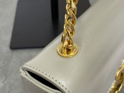 REPLICA CELINE CHAIN SHOULDER BAG CLAUDE IN SHINY CALFSKIN GREY #3940 - Image 3