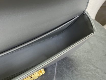 REPLICA CELINE CHAIN SHOULDER BAG CLAUDE IN SHINY CALFSKIN GREY #3940 - Image 5