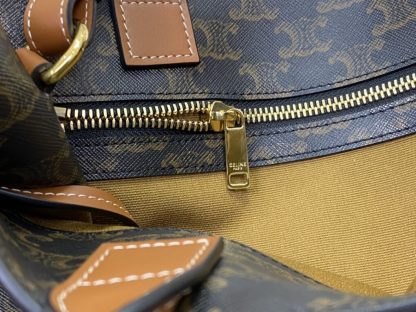 REPLICA CELINE SMALL CABAS VERTICAL IN TRIOMPHE CANVAS AND CALFSKIN 191542 TAN #3968 - Image 8
