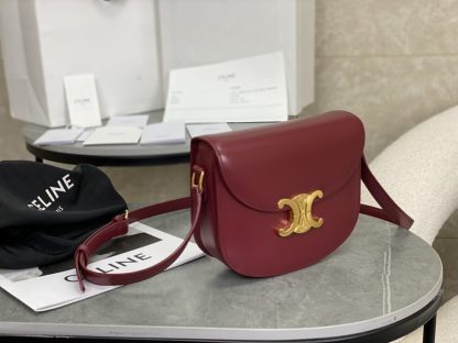 REPLICA CELINE BESACE CLEA IN SHINY CALFSKIN RED #3948 - Image 9