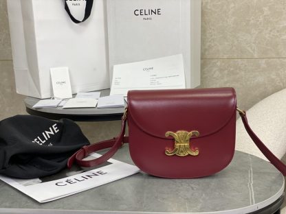 REPLICA CELINE BESACE CLEA IN SHINY CALFSKIN RED #3948